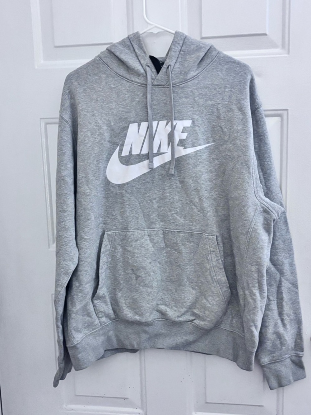 Nike Light Gray Hoodie with White Swoosh Logo